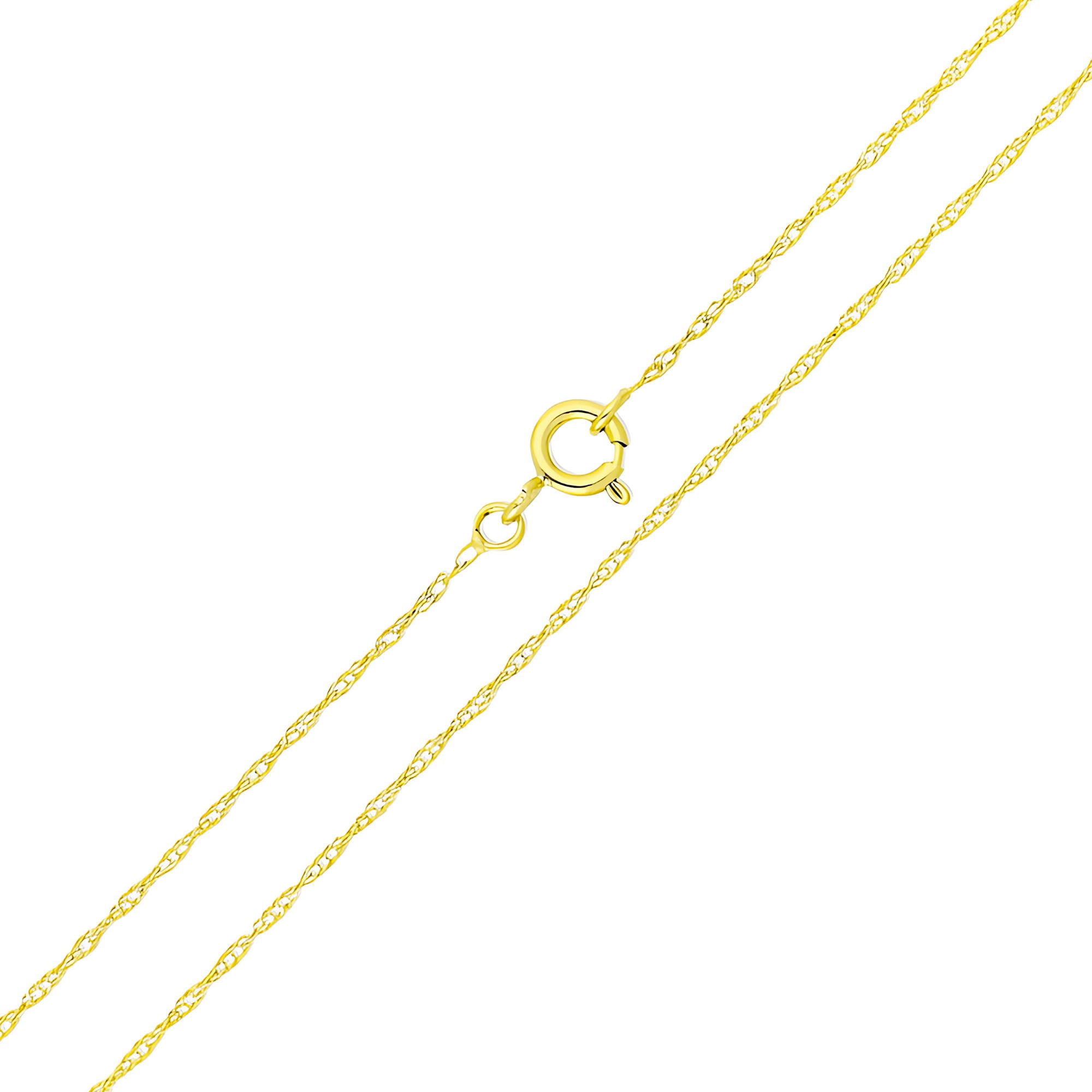 Smalka zelta ķēdīte ar savītu pinumu, 1.4 mm