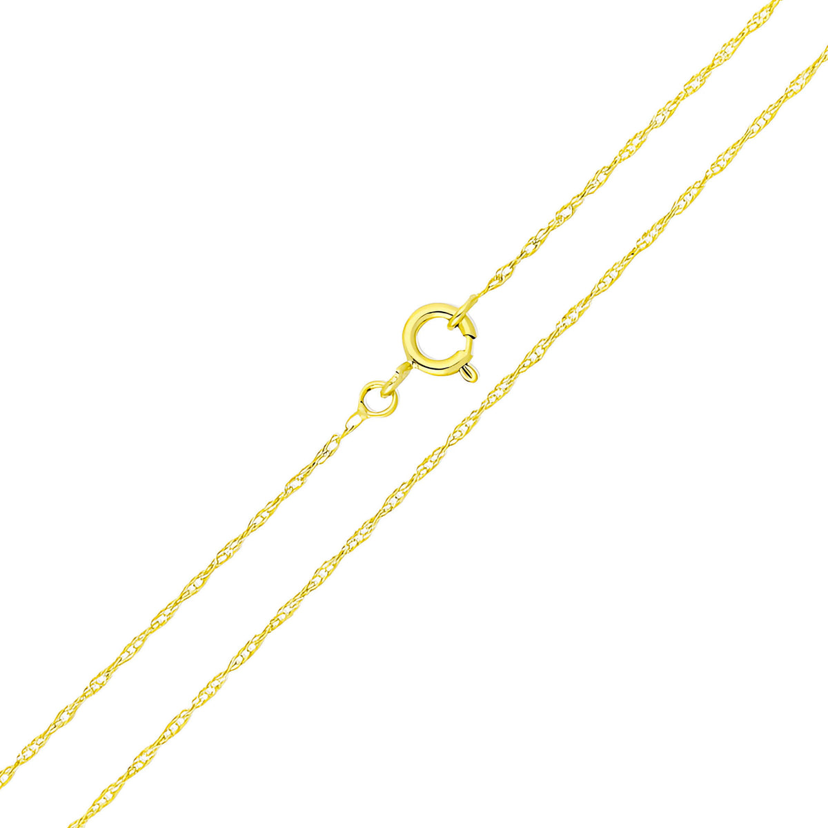 Smalka zelta ķēdīte ar savītu pinumu, 1.4 mm